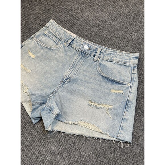 Garage Denim Festival Shorts Women Size 11 Distressed Cut-Off Blue Cotton NEW - Picture 2 of 9